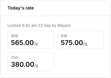 Mayam today's jewellery gold rate interface